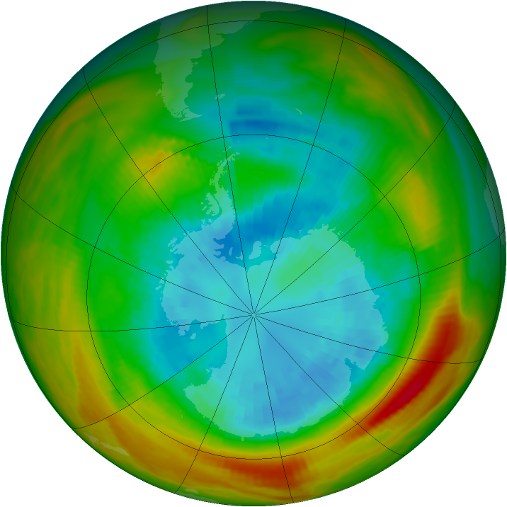 Antarctic ozone map for 09 September 1979